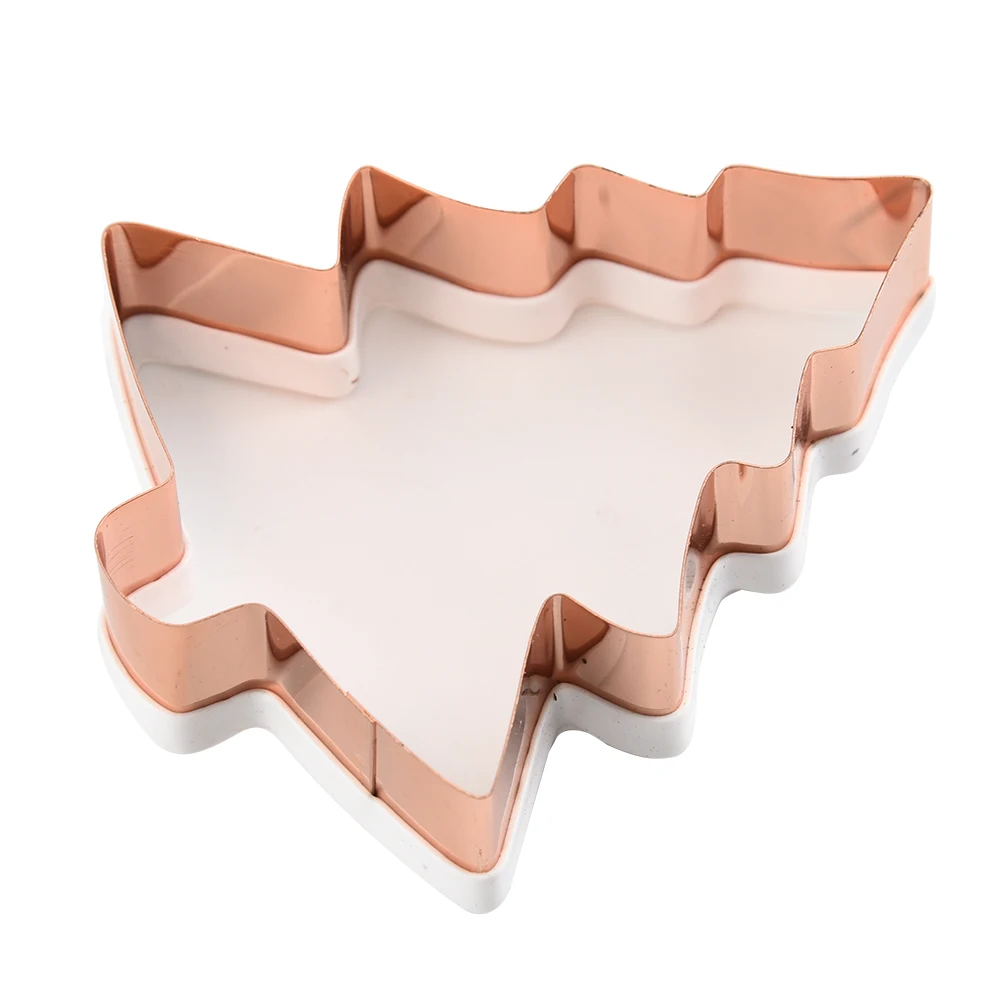 
5Piece Christmas Cookie Cutter Set with Copper Finished with Silicone Dipped 