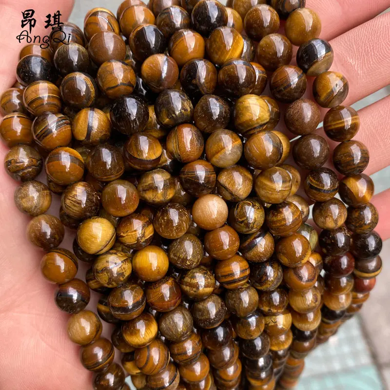 

Wholesale AB Grade Tiger Eyes Gemstone Loose Beads 4-14mm Natural Yellow Tiger Eye Stone Beads