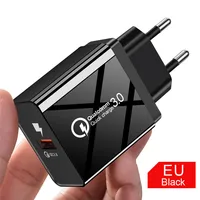 

QC 3.0 fast charging dual port 5v/2.4a EU usb wall charger for cell phone
