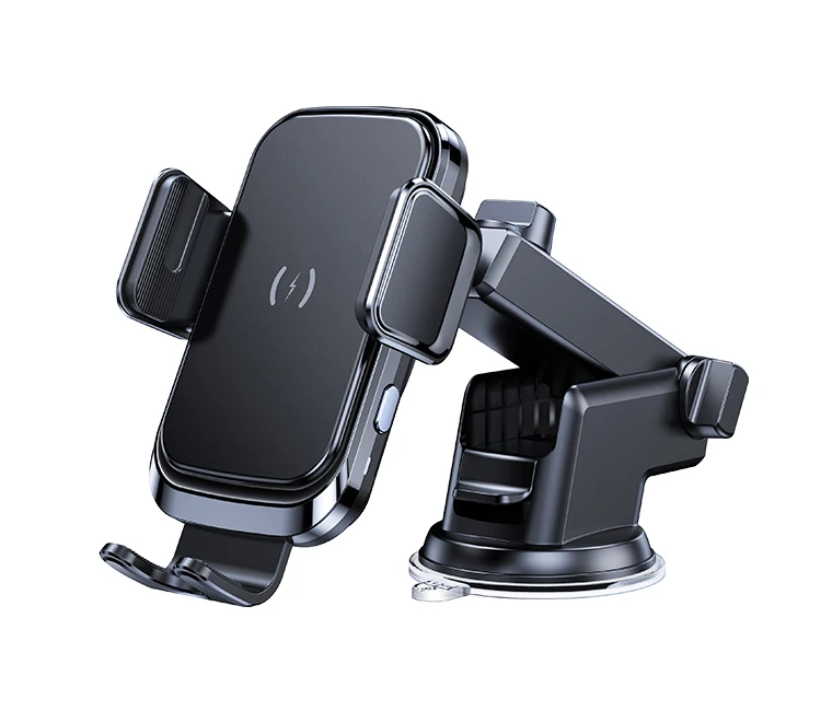 

ABS metal non-slip fast 15w car wireless charger holder for mobile phone, Black