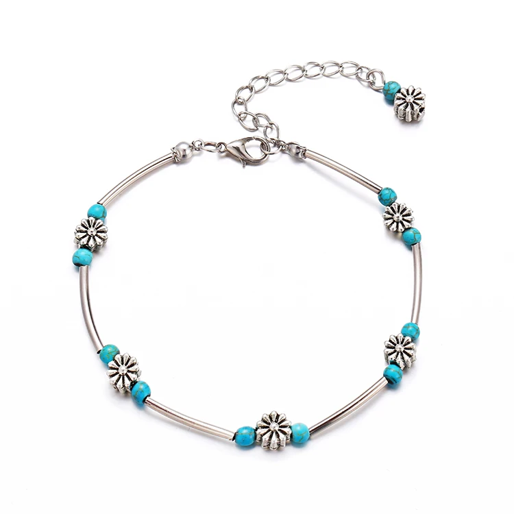 

Charare alloy silver plated bohemian beads vintage Ankle Bracelet 2020