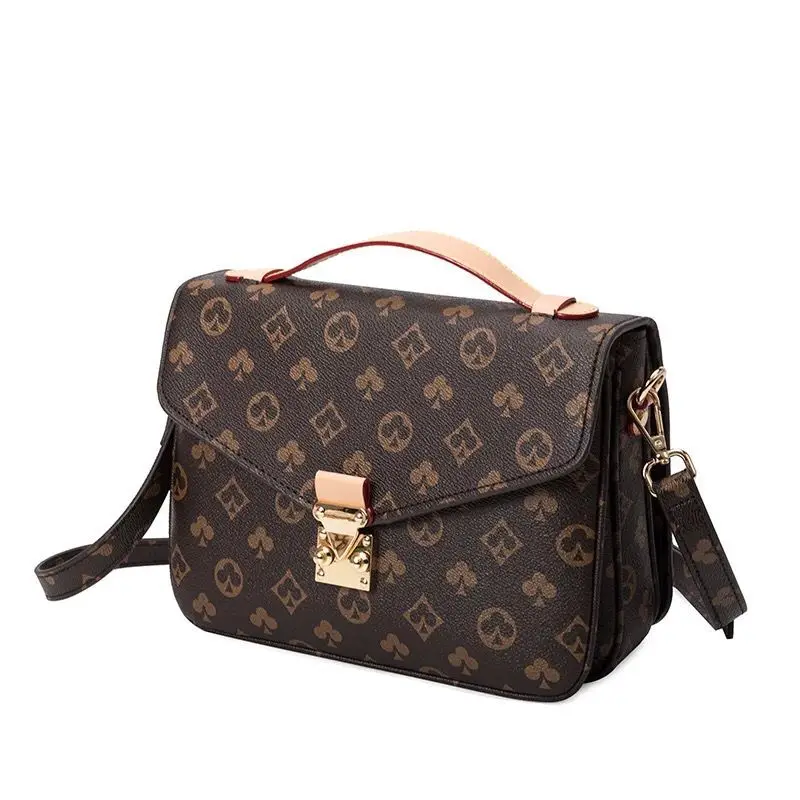 

2021 fashion PU leather shoulder bag designer checkered handbags for ladies crossbody bag, Black white brown