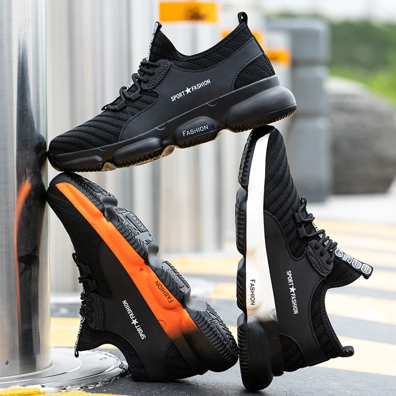 

security Puncture-proof Anti-slip fashion Lightweight Work Shoe safety boots men's casual Steel Toe safety shoes