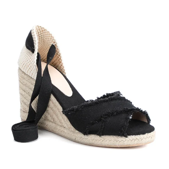 

Ladies espadrille wedges heel sandals women shoes, As picture show or customized