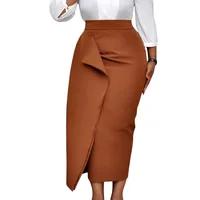 

Autumn Fashion High Waist Slim Wrap Modest Midi Women Bodycon Skirts