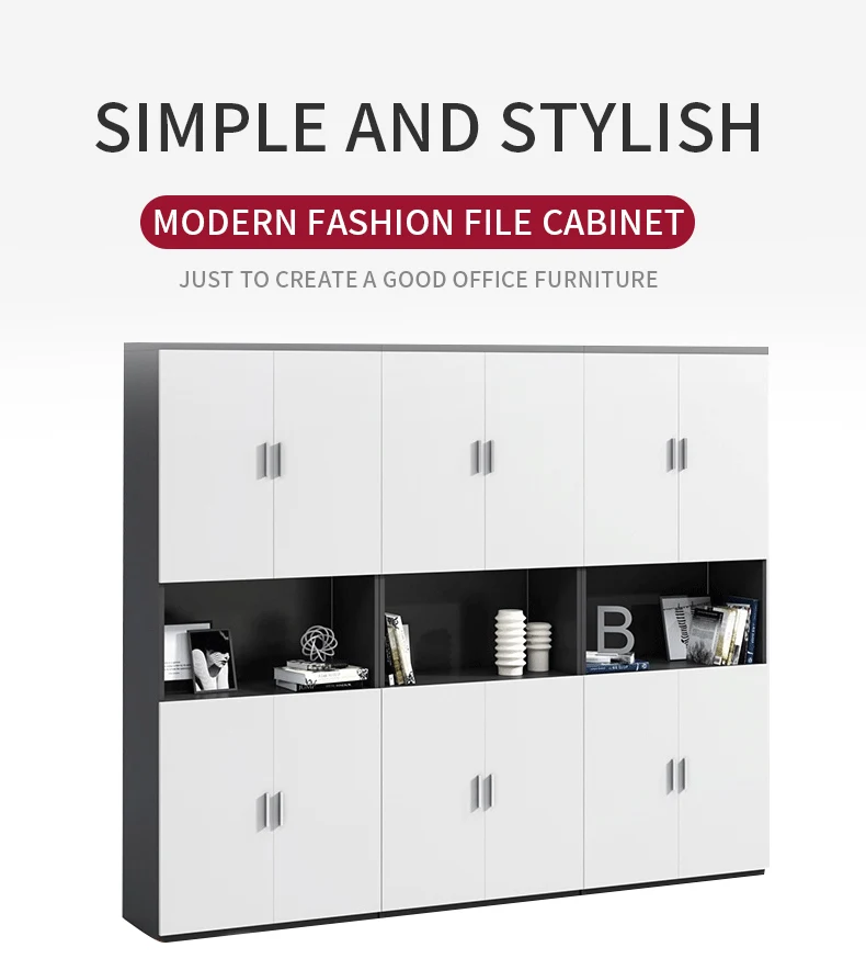 Modern black and white luxury high-end office filing cabinet
