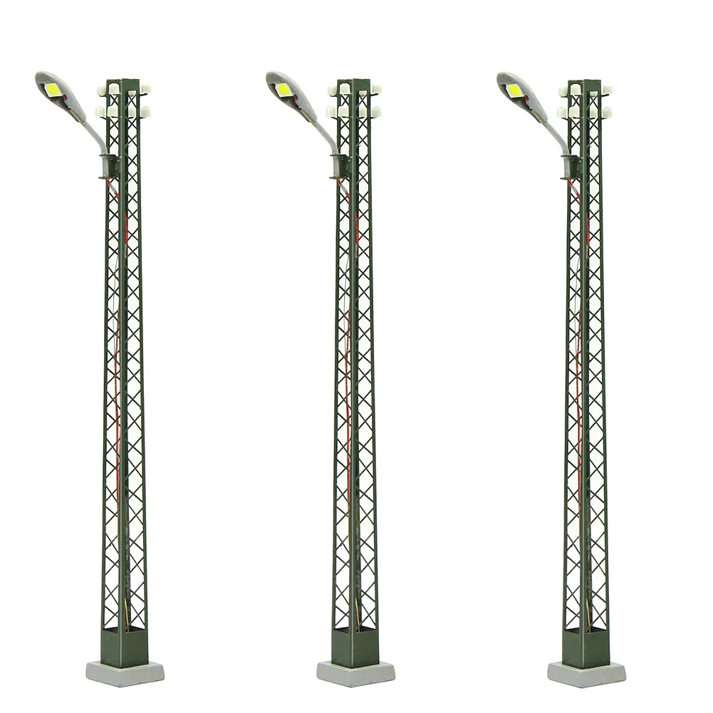 

LQS59HO Model Railway Train Layout Accessories 1:87 HO Scale Lattice Mast Lamp Track Light