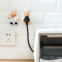 

Cartoon Chef Style Resin Wall Hooks Power Cable Storage Device Plug Holder Organizer Key Holder Home Kitchen Stick Holder