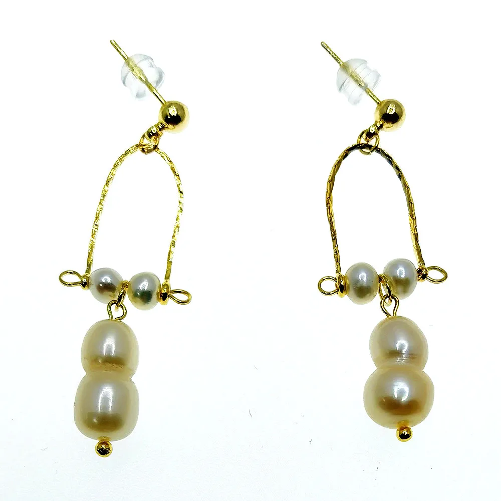 

E626 In Stock Surround Round Drop Earring Sun Silver Needle Simple Waterdrop Statement Luxury Pearl Jewelry