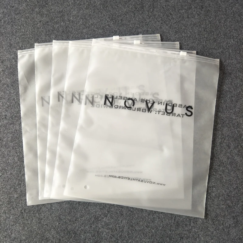 

Manufactured clothing storage bags plastic zipper bagLaminated Plastic Frosted zip lock bag with logos