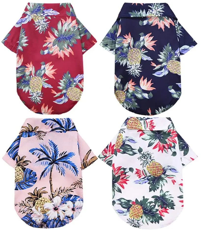 

Hawaii Pet Clothes Summer Cool And Breathable Designer Famous Dog Cat Apparel Pet Clothes Shirts