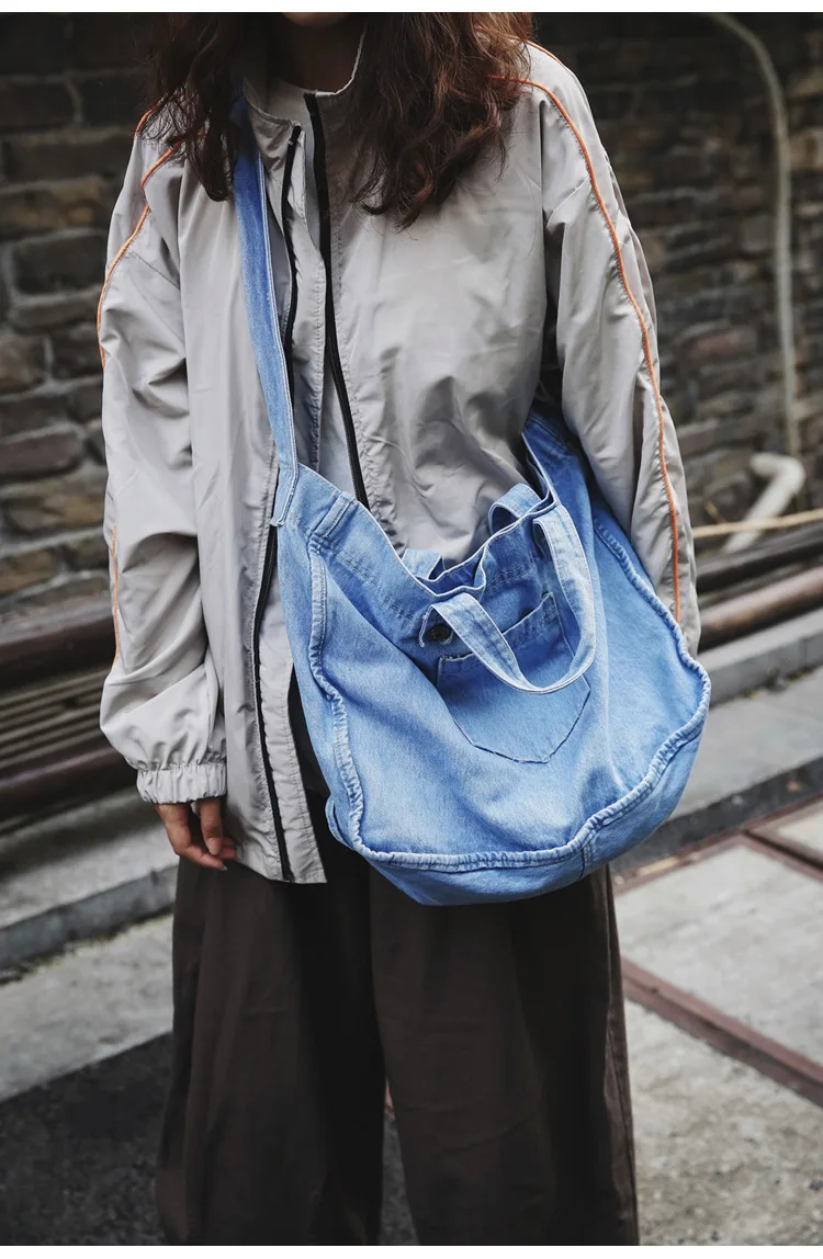 牛仔布女士手提包大容量新款休闲牛仔裤包包女士单肩斜挎包女士牛仔