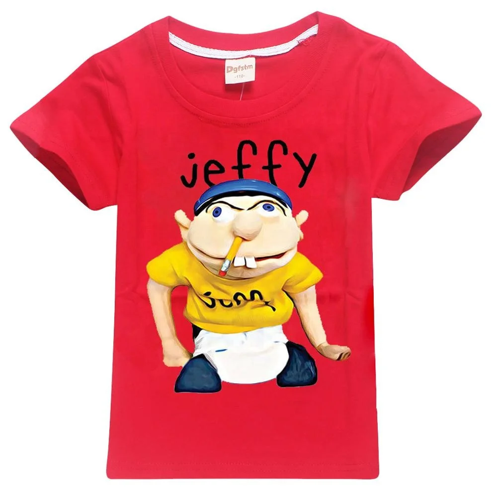 

2021 hot sale Jeffy printed youth t shirt stock no moq printed Jeffy boy's cotton t shirt supplier from China, All colors from pantone