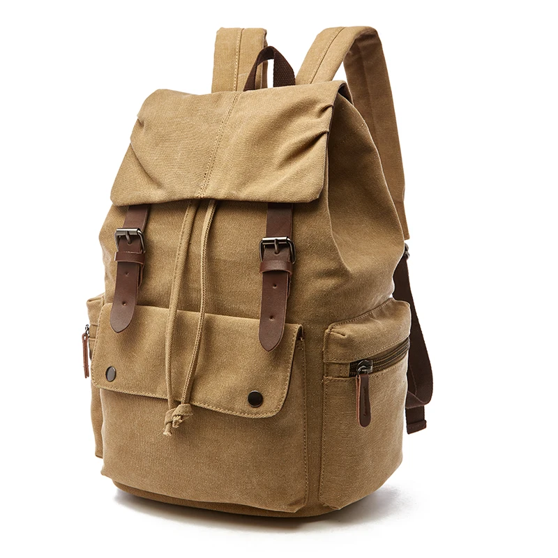 

Hot Selling Outdoor Multi Function Retro Vintage Style Casual Collegs Bags Canvas Backpack
