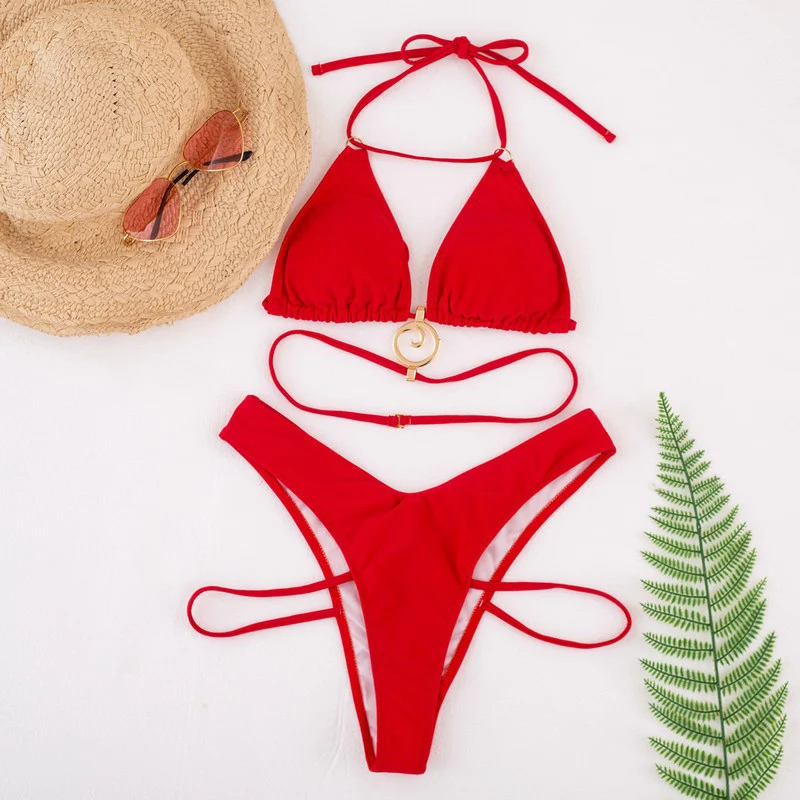 

No MOQ High Quality Adults Breathable Hot Girl Sxe Photo Queen Bikini Clasp Bikini Quick Day Swimsuit