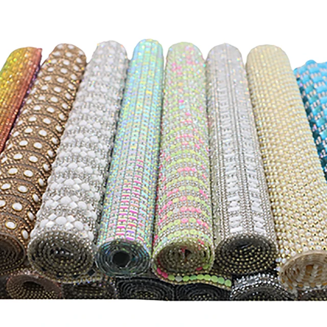 

2021New Design High Grade Crystal Mesh Diamond Rhinestone Adhesive Sheet, Crystal ab