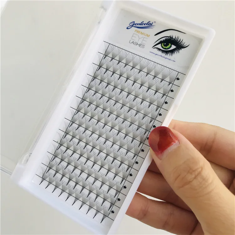 

Professional Korean Extension Short Stem 10D 0.05 C Curl Prefanned Eyelashes Natural Looking Handmade OEM Volume Logo Samples