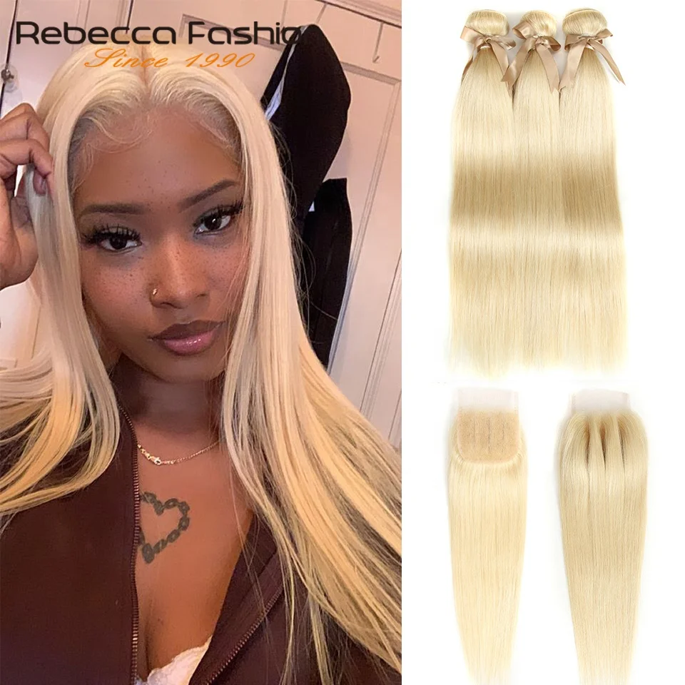 

Rebecca Blonde Straight Weave Raw 100% hair 10-24 inches 12A grade 613 virgin human hair bundles human hair extension