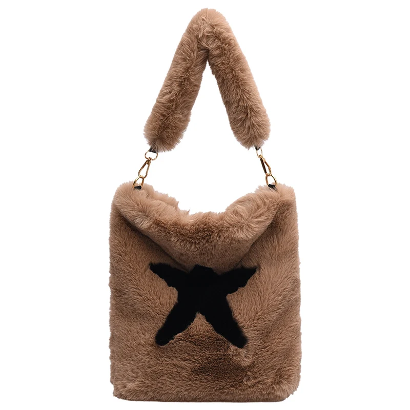 

New cute bag with imitation mink fur one-shoulder satchel bag with imitation rabbit fur fur chain bag, Customizable