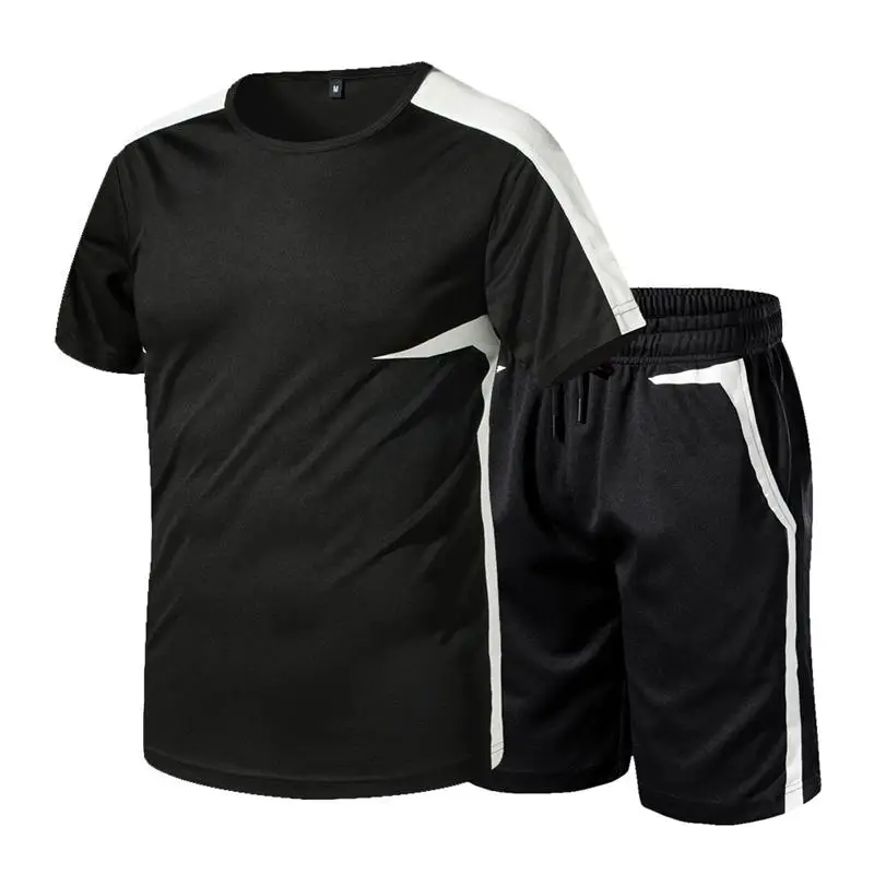 

Wholesale Custom Training Gym Plain mens jogging two piece short set track suit biker short sets, Customized color