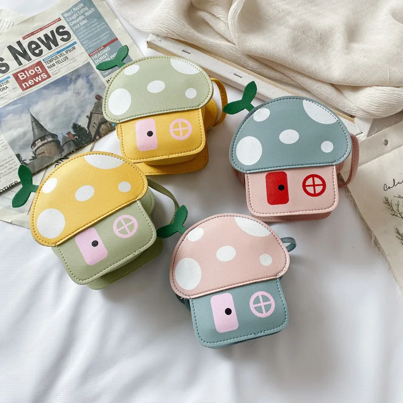 

Korean style Fancy Mushroom Messenger Bag Princess Small Coin Purse For Girls Baby