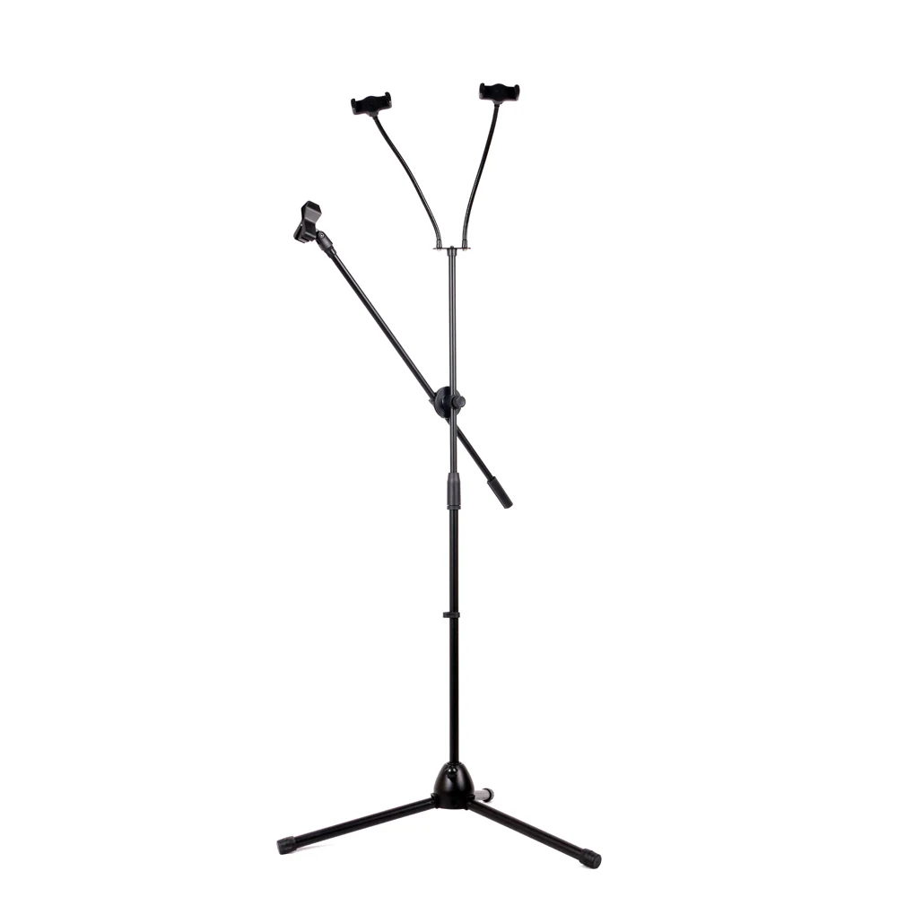 

SF-115 Professional adjustable tripod microphone stand accessories for mic recording wih 2 phone holder