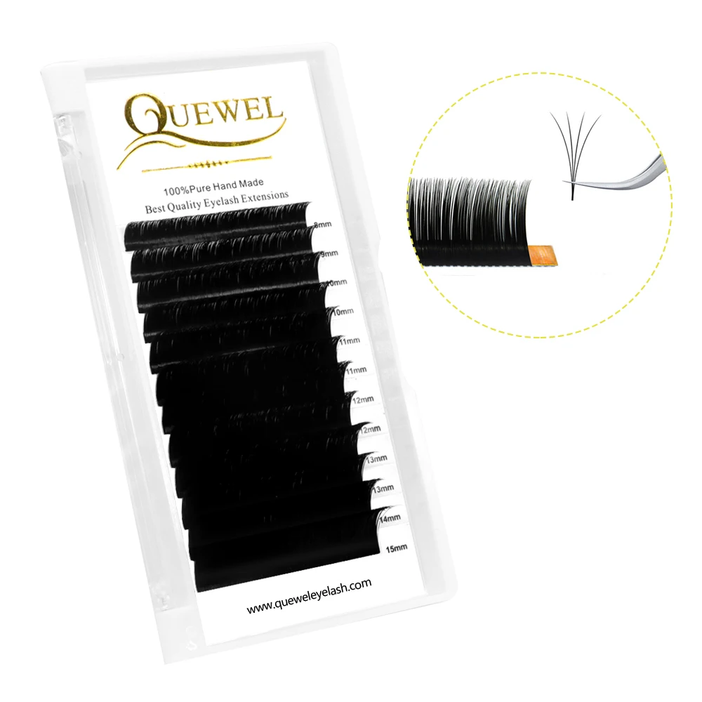 

Quewel Blooming Lash Beauty Supplies Volume Lash Trays Shiny Natural Black Easy Fanning Volume Eyelash Extensions