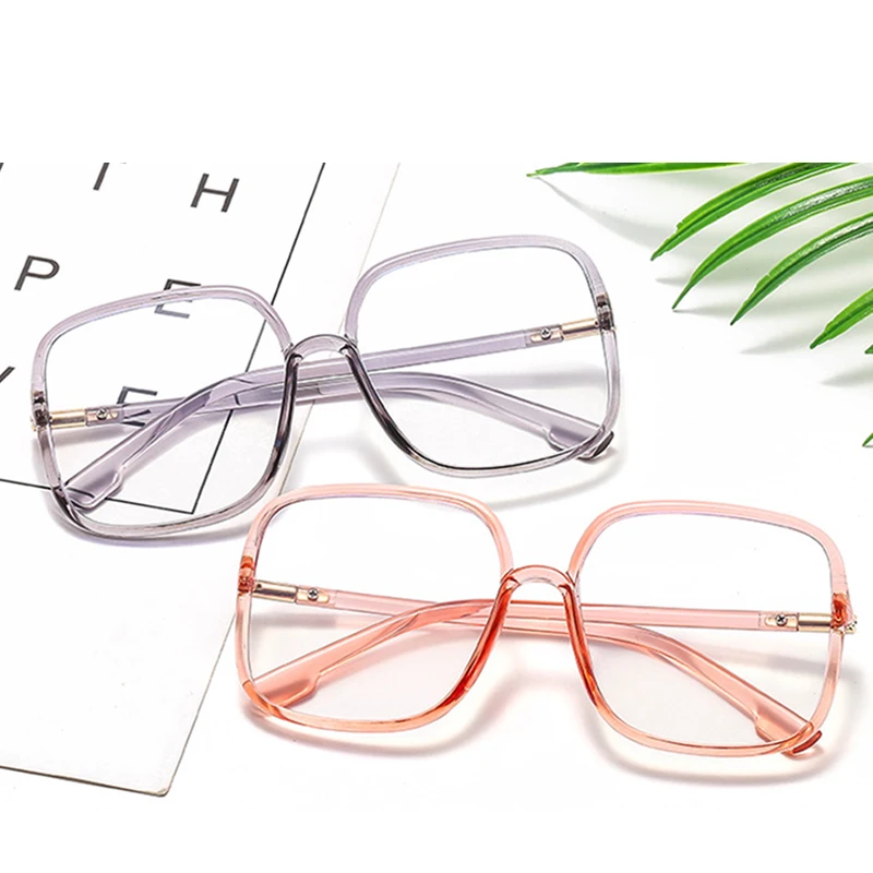 

Oversize Big Clear Designer Optical Frames Square Bluelight Glasses Plastic Glasses, 6 colors