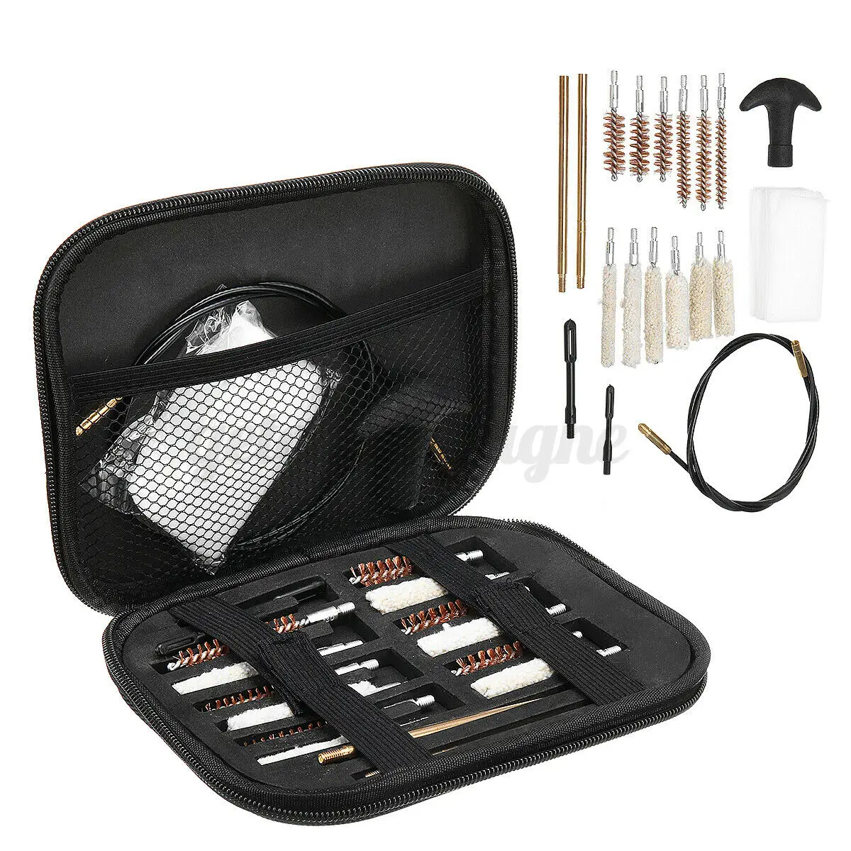 

20Pcs Pistol Rifle Gun Cleaning Tool Kits Brush Carrying Case Universal .22 .270 .30 .38/9mm/357 .45 .40 Caliber