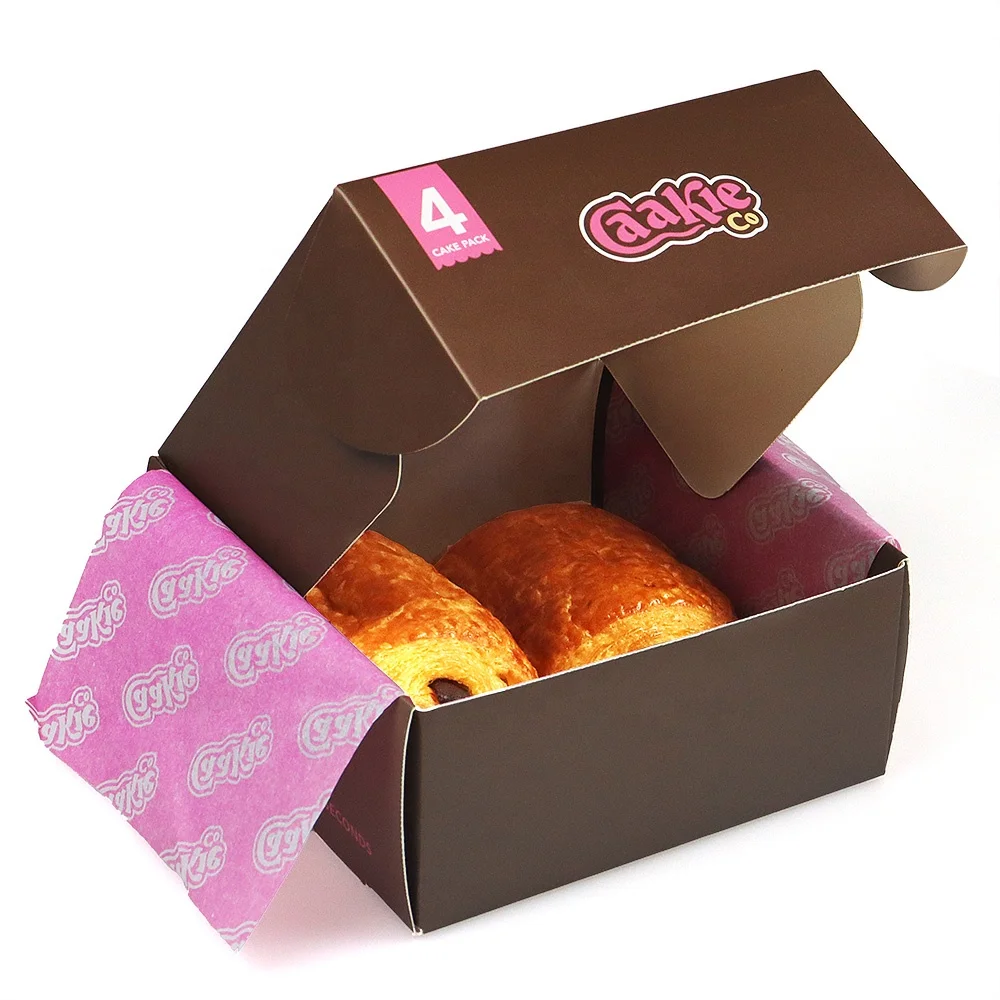 

Wholesale Custom Logo Donut Dessert Puff Packaging Box Bakery Sushi Cake Paper Packaging Fast Food Delivery Box