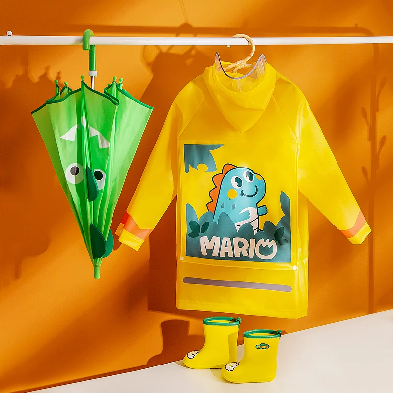 

Cheerful Mario Children Rain Gear Raincoat Cartoon Kids Rainproof EVA Rain Coat Poncho
