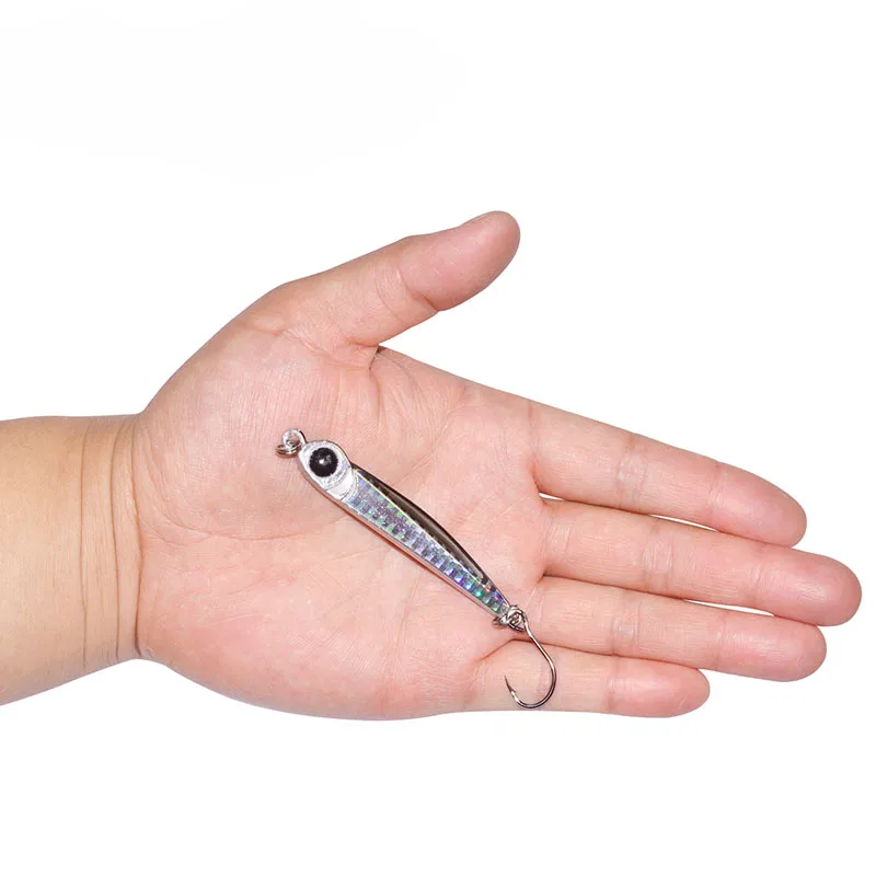 

28g Artificial Metal Hard Bait With Single Hook Wobblers Bionic Bait 3D Simulation Eye Sea Fishing Lure Outdoor Fishing