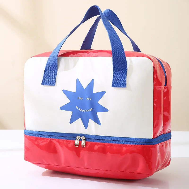 

Multifunctional wet and dry separation , large capacity cartoon swimming wash , fitness storage ,