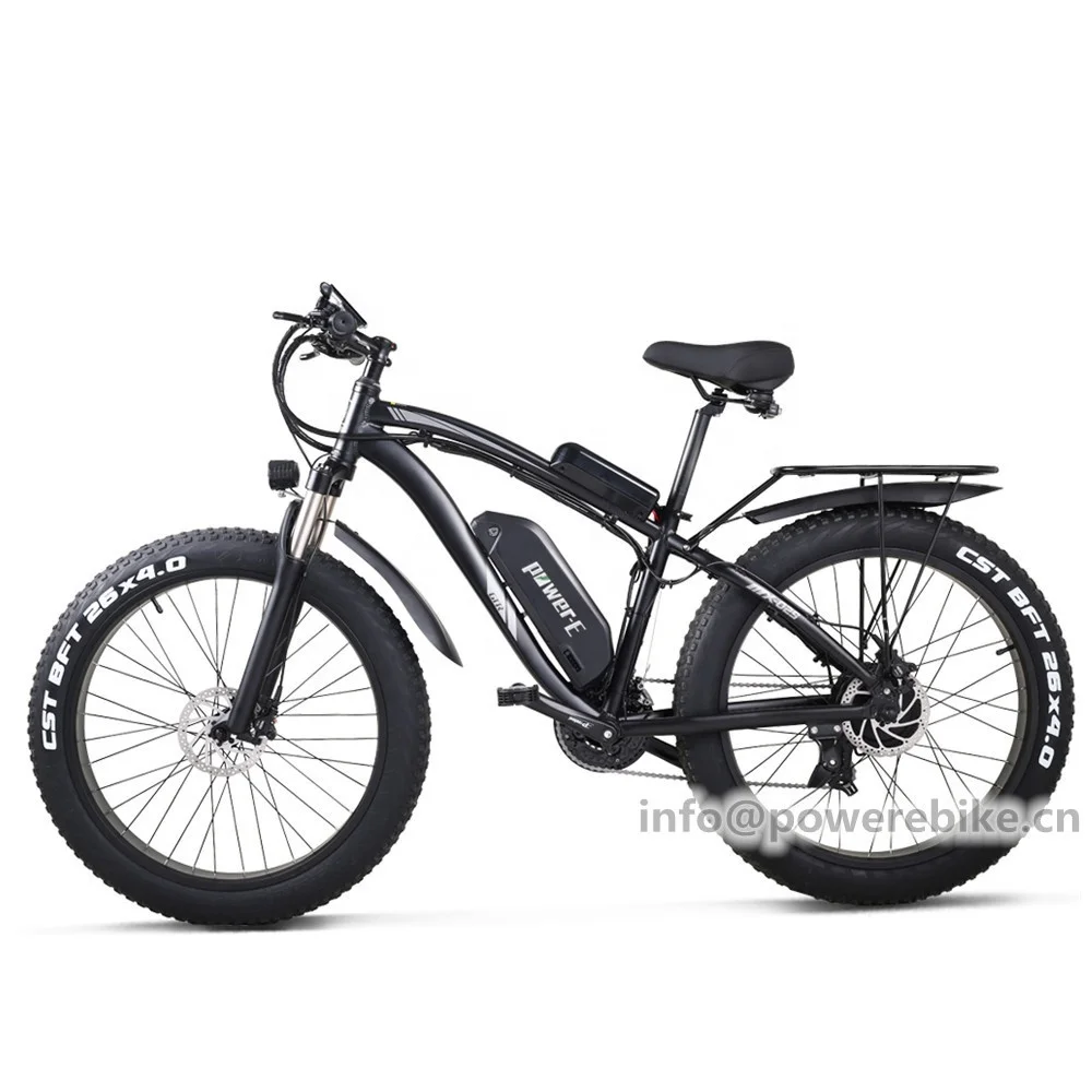 

Factory Outlet 26inch Electric Fat Bicycle Big Power 48V 1000W Electric Mountain Bike With 48V 17Ah Battery, Black