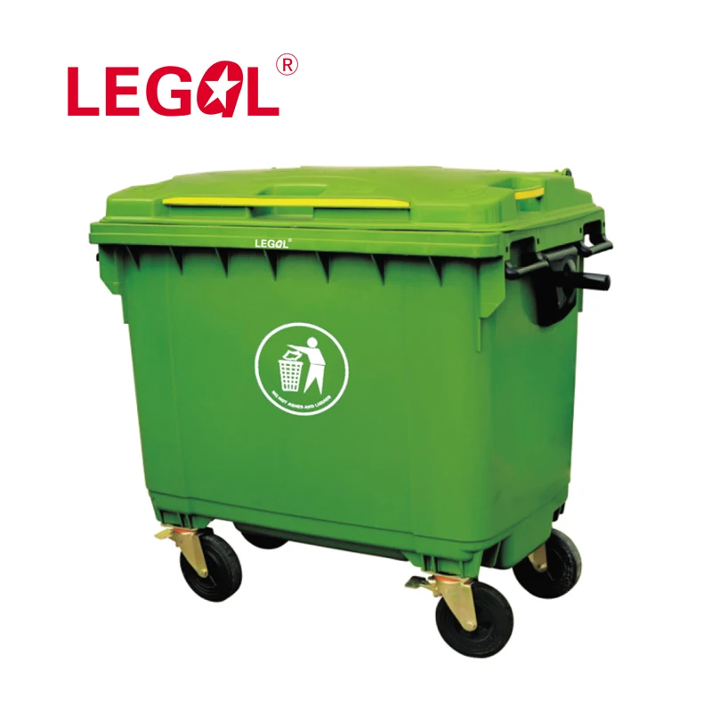 

plastic 660 litre 4 wheels trash can waste wheelie bin