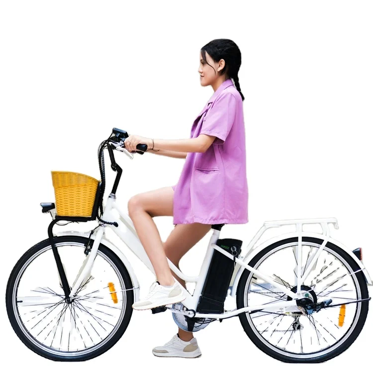 

2022 amazon US warehouse Popular more cheap lady e-bikes electric bike with basket city ride step through electric bicycle