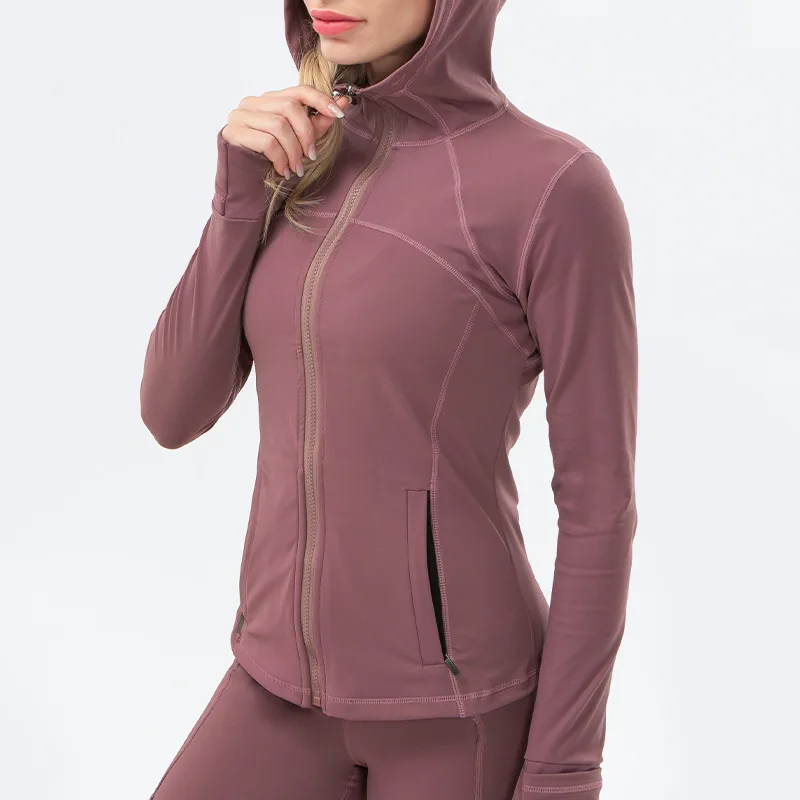 

Nylon spandex quick dry long sleeve zip tight yoga jacket