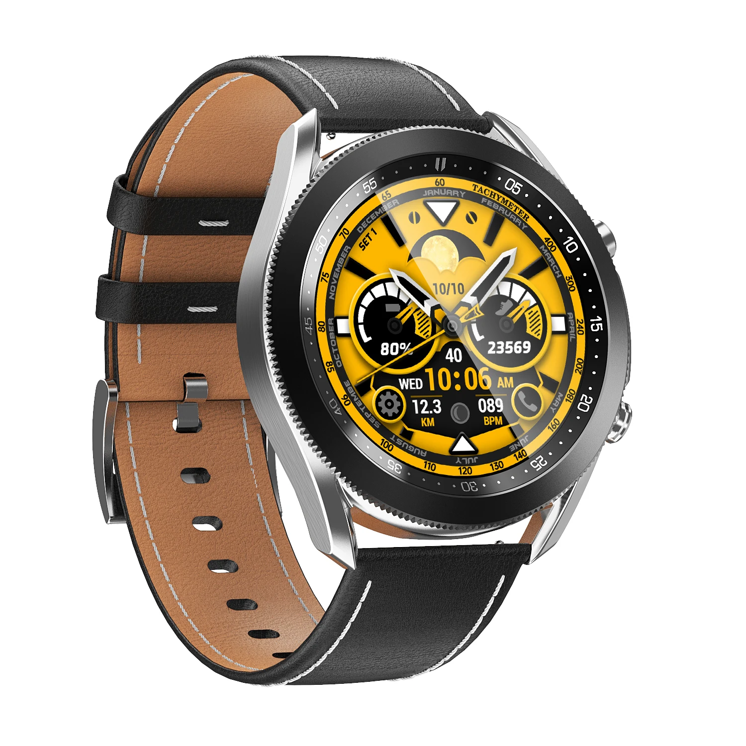 

Multiple Sports Modes BT Call 316 Stainless Steel Classic Rotatable Metal Bezel intelligent Smart Watch