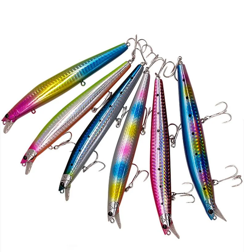 Wholesale 140mm22g Bionic False Bait Long Throw Minoloa Lure for Freshwater Sea Fishing for Rivers and Lakes Metal Head Baits
