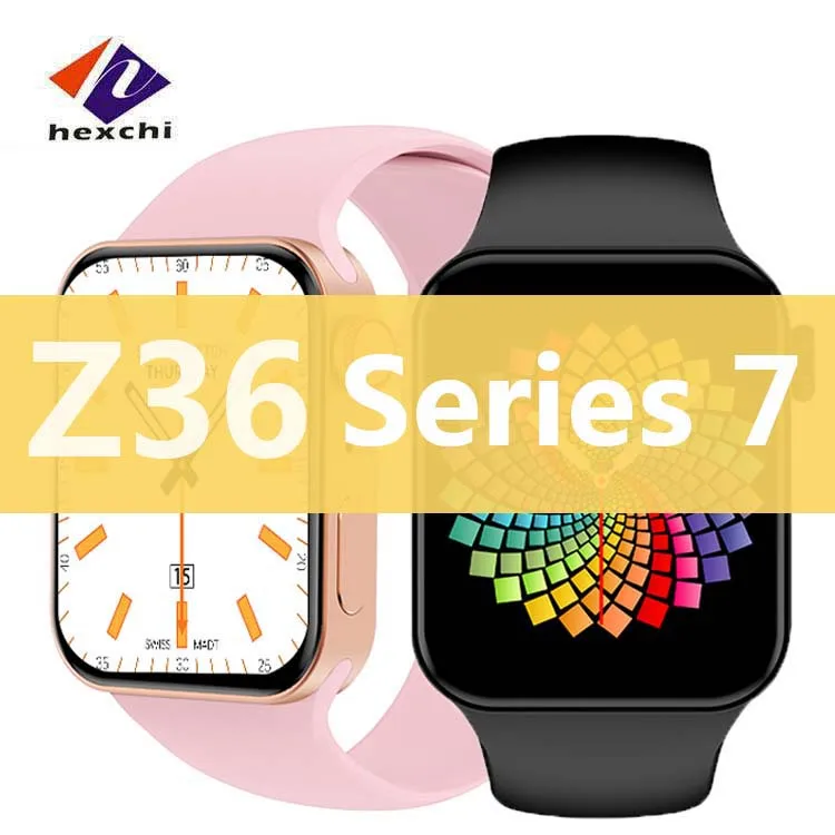 

Z36 Smart Watch Watch 7 2021 Series 7 DIY Face Fitness Blood Pressure 1.75" wireless charging Watch7 sport Smartwatch