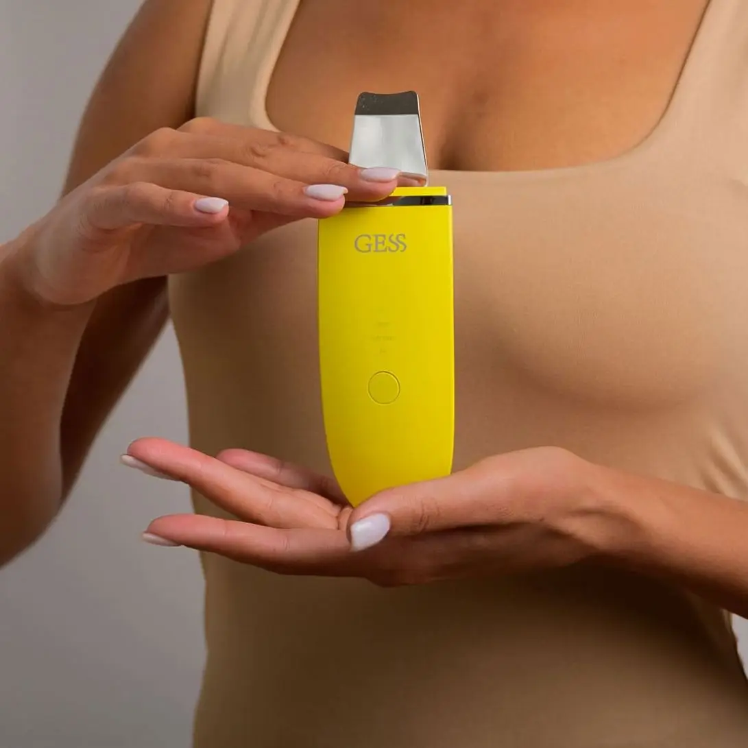 

New Arrival Vacuum Blackhead Remover Ultrasonic Skin Scrubber Portable, Lemon yellow