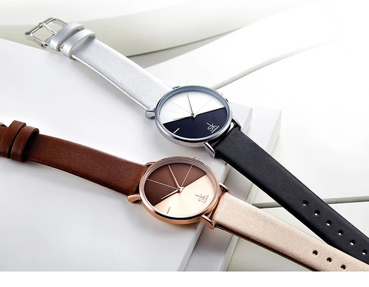SHENGKE SK0095  2019 New Product Lady's Quartz Movement Fashion Simple Style  Leather Band Watch