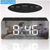 ABS White black Make up Women Girl Mirror Led Neon Light Clock
