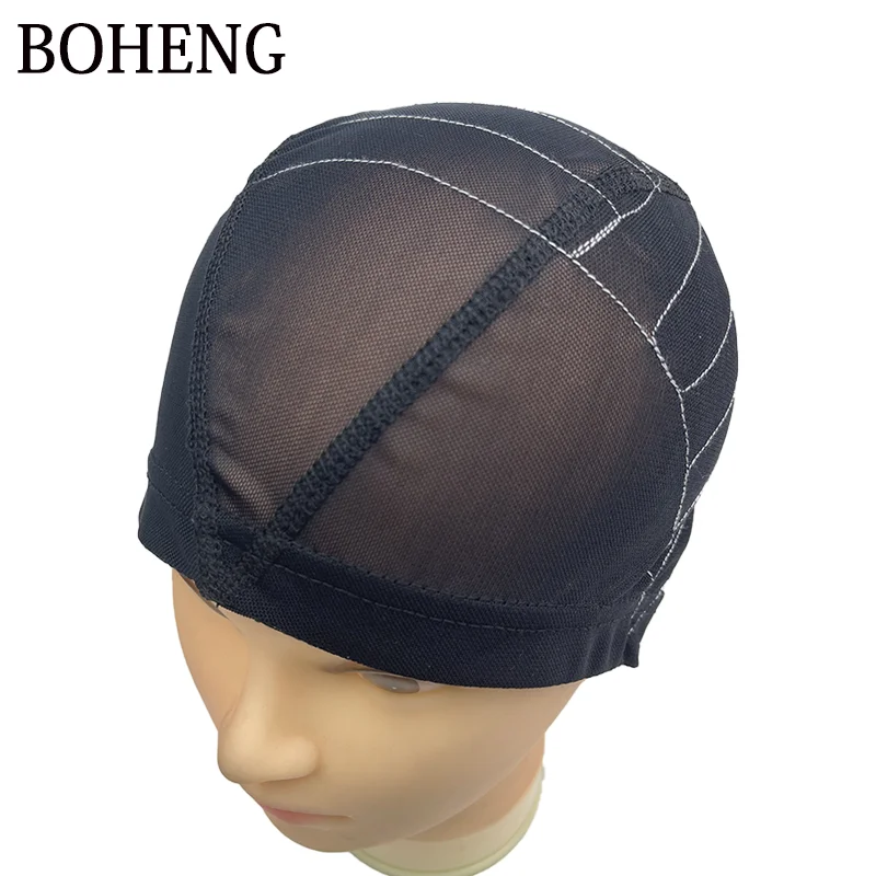 

guideline map dome cap Elasticity Breathable Transparent Black Mesh Weaving Dome Wig Caps For Making Wigs hair extension tools