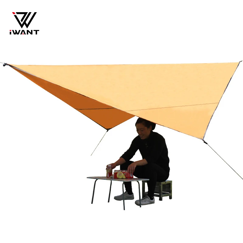 

Oxford Cloth Coated Silver Waterproof Sunshade Canopy Tent Outdoor Tent For Camping Or Picnic Camping Tarp, Army green, black, blue, orange (other colors can be customized)