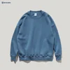 Factory Drop Shipping Custom Crewneck Knitted Cotton High Street Vintage Plus Size Blue Basic Sweatshirt