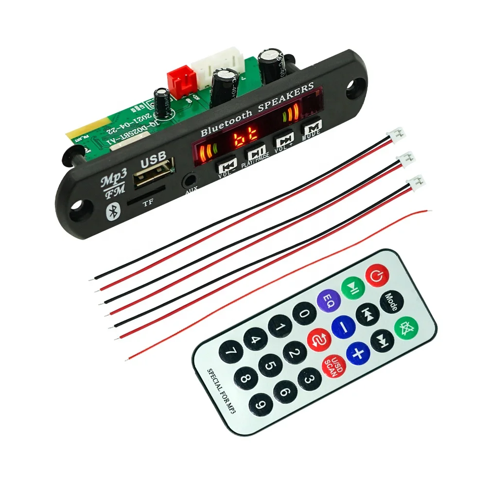 

Bluetooth MP3 Player Module Bluetooth Audio Decoder Board Power Amplifier 2x40W DC7V 26V