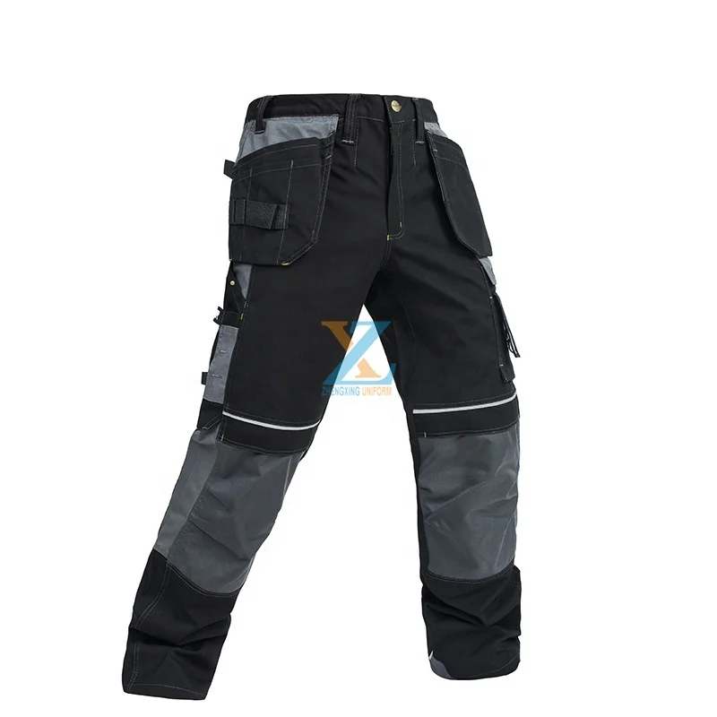 

Customized European Style Men Work Cargo Pants With Knee Pad Pockets, Dark grey, black, navy