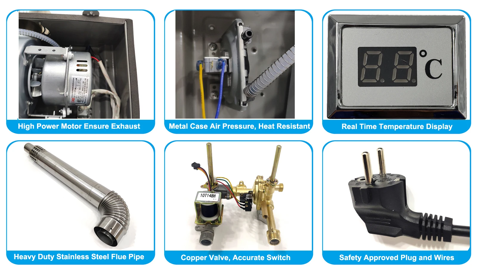 Long Life Safety Battery Powered Heating Boiler Pool Hot Shower Natural