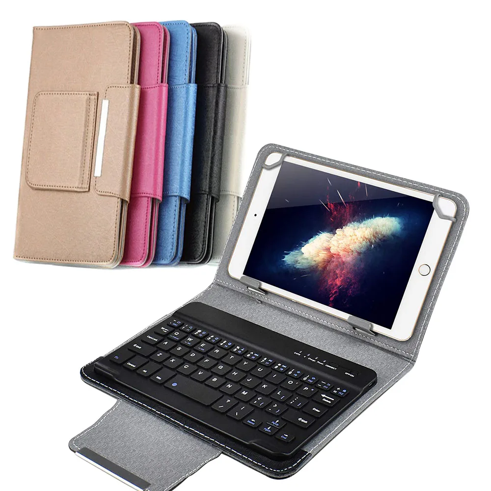 

7 inch Mobile Smartphone Mini Wireless Adjust Universal Keyboard Case, Black pink blue